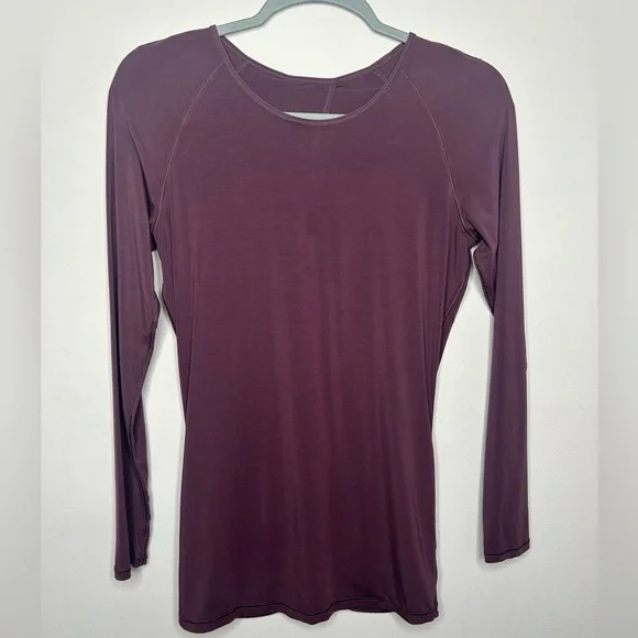Lululemon Deep Stretch Long Sleeve Cinch Arctic Plum Purple Top Top sz 6 W3BHDS - Picture 4 of 9